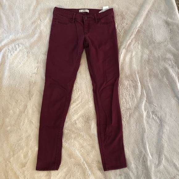 Hollister Maroon Jeggings - Picture 1 of 4